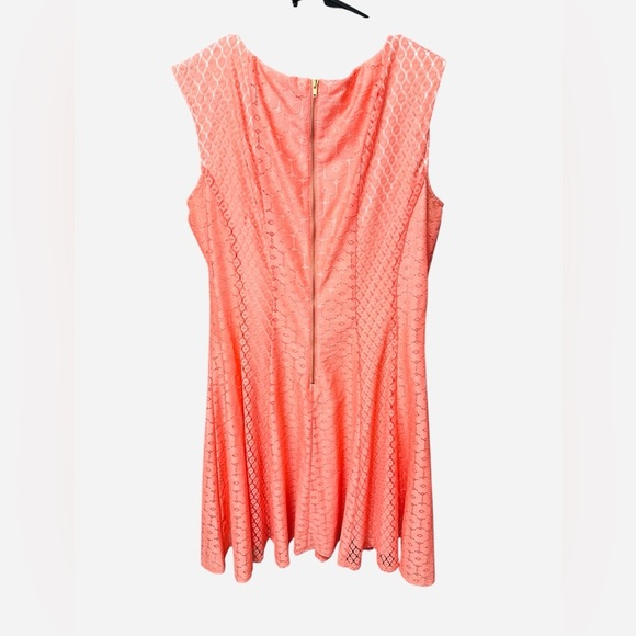 Danny & Nicole Coral Lace Dress - Picture 3 of 3